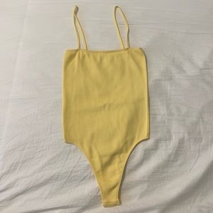 Pacsun Yellow Ribbed Bodysuit